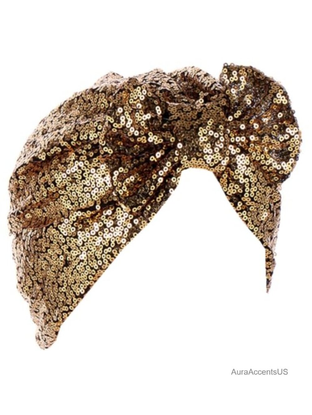 Pre Tied Sequin Turban Hat Knotted Chemo Beanie Headwrap for Women